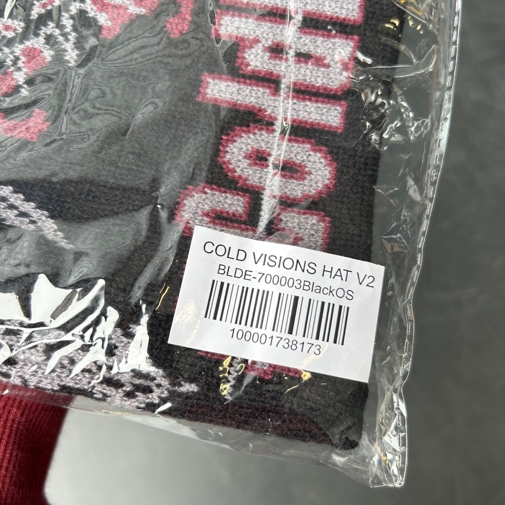 Bladee Cold Visions Hat V2 Beanie Black Pink White Year0001 Drain Gang Merch NEW - Picture 3 of 4